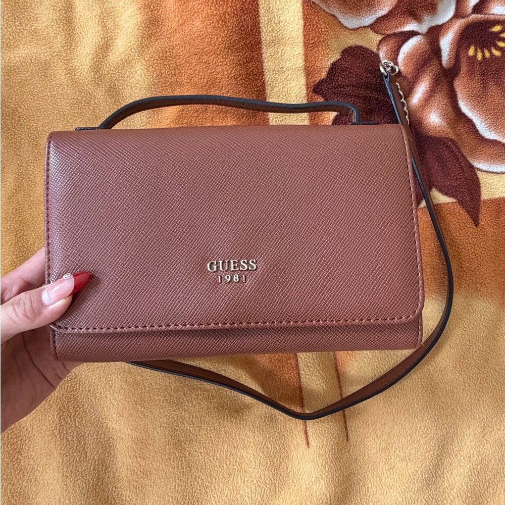 GUESS 1981 Tan Crossbody Bag